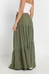 PixieGirl Petite Khaki Green Asymmetric Tiered Maxi Skirt - Size 12 Image 3