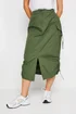 PixieGirl Petite Khaki Green Cargo Ruched Midi Skirt - Size 10 Image 2