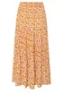 PixieGirl Petite Orange Ditsy Floral Tiered Maxi Skirt - Size 6 Image 5