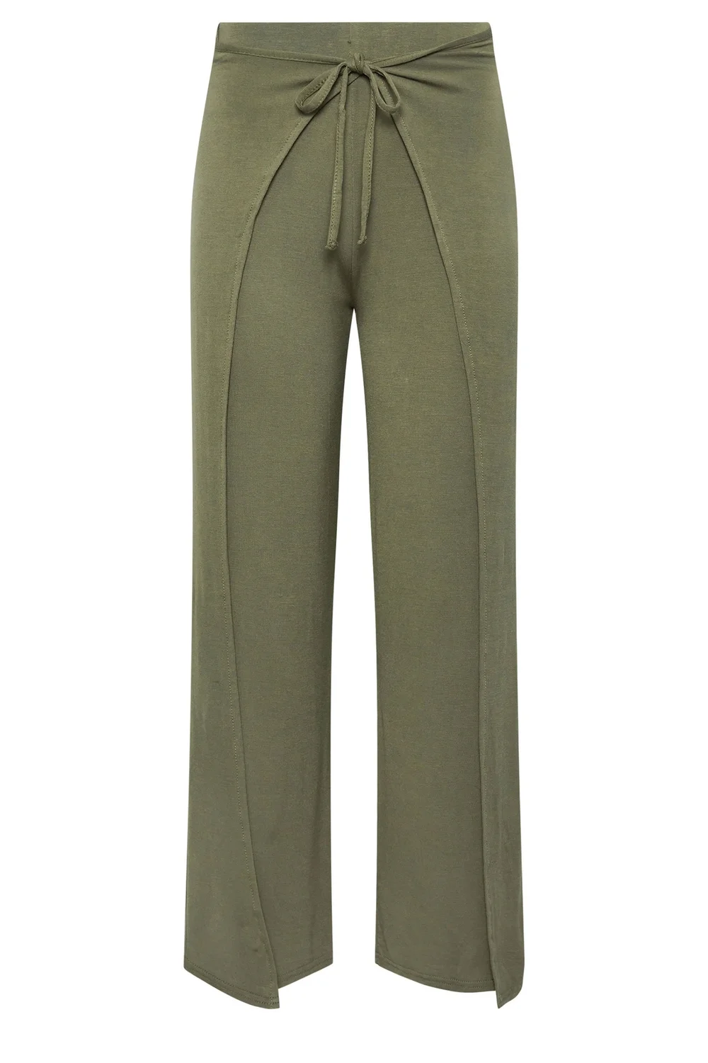PixieGirl Petite Khaki Green Wide Leg Wrap Trousers - 12/L27 Image 5