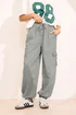 PixieGirl Petite Grey Linen Cargo Cuffed Joggers - 8 Image 3