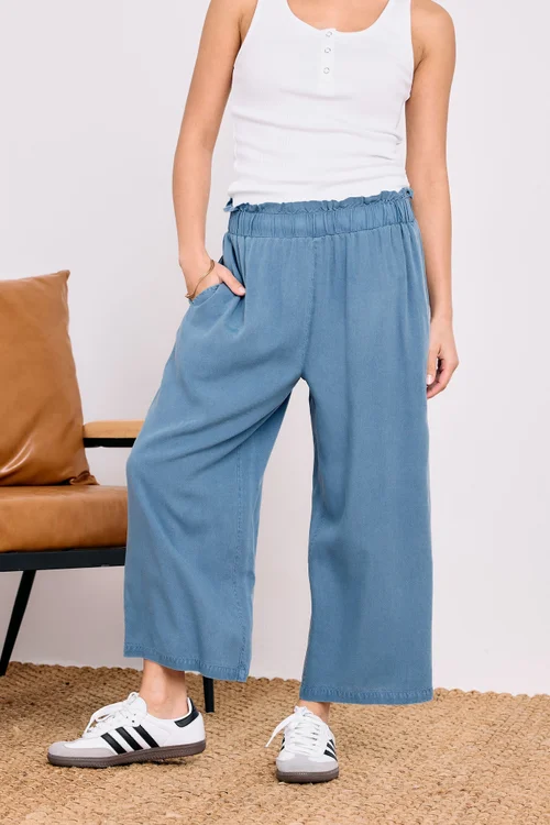 PixieGirl Petite Blue Acid Wash Cropped Trousers - 8 Image 2