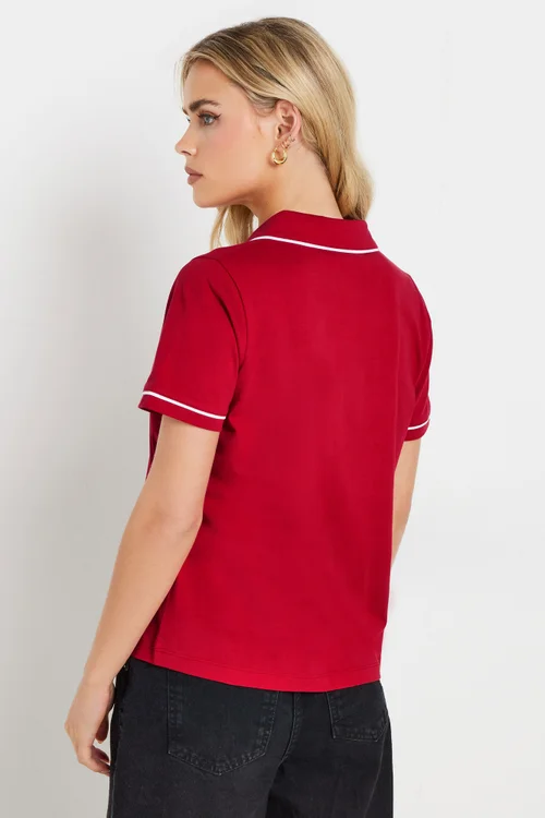 PixieGirl Petite Red Contrast Trim Polo Shirt - Size 10 Image 3