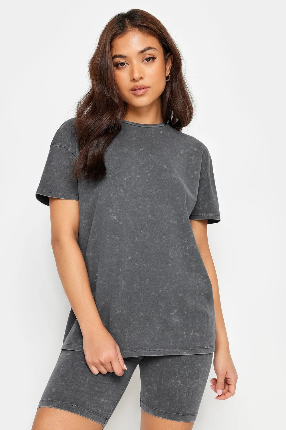 PixieGirl Petite Grey Acid Wash T-Shirt - Size 8 Image 1