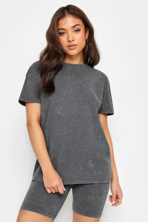 PixieGirl Petite Grey Acid Wash T-Shirt - Size 8 Image 1