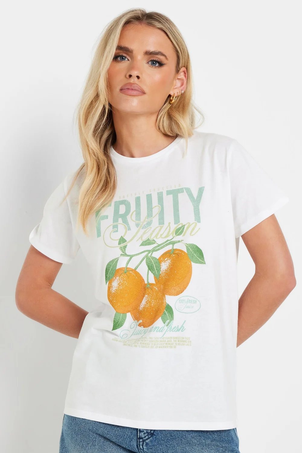 Pixiegirl White Cotton Fruity Graphic T-Shirt - Size 16 Image 1