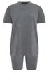 PixieGirl Petite Grey Acid Wash T-Shirt & Shorts Set - Size 14 Image 5