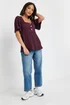 PixieGirl Petite Burgundy Red Ribbed Smock Top - Size 12 Image 2