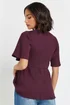 PixieGirl Petite Burgundy Red Ribbed Smock Top - Size 12 Image 3