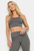 PixieGirl Petite 2 Pack Grey Ribbed Bralette Top - Size 16 Image 2