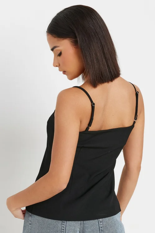 PixieGirl Petite Black Structured Button Vest Top - Size 8 Image 4