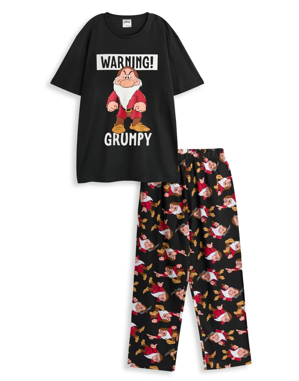 Vanilla Underground Disney Snow White & Seven Dwarfs Adults Black Pyjama Set - XXL Image 1