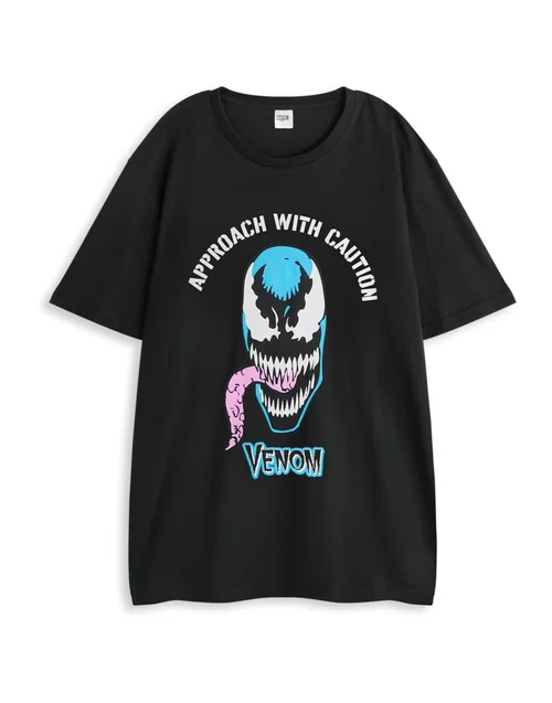 Vanilla Underground Marvel Adults Black Venom Short Sleeve Long Leg Pyjama Set - XXL Image 3