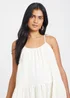 Brave Soul Cream Smock Tiered Midi Dress - S Image 3