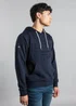 Tokyo Laundry Navy Cotton Blend Embossed Drawstring Hoody - Extra Large Image 4