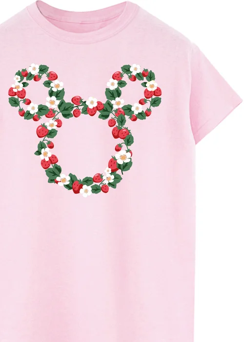 Spiral Galaxy Disney Mickey Mouse Strawberry Head Light Pink Boyfriend Fit Graphic T-Shirt - 3XL Image 2