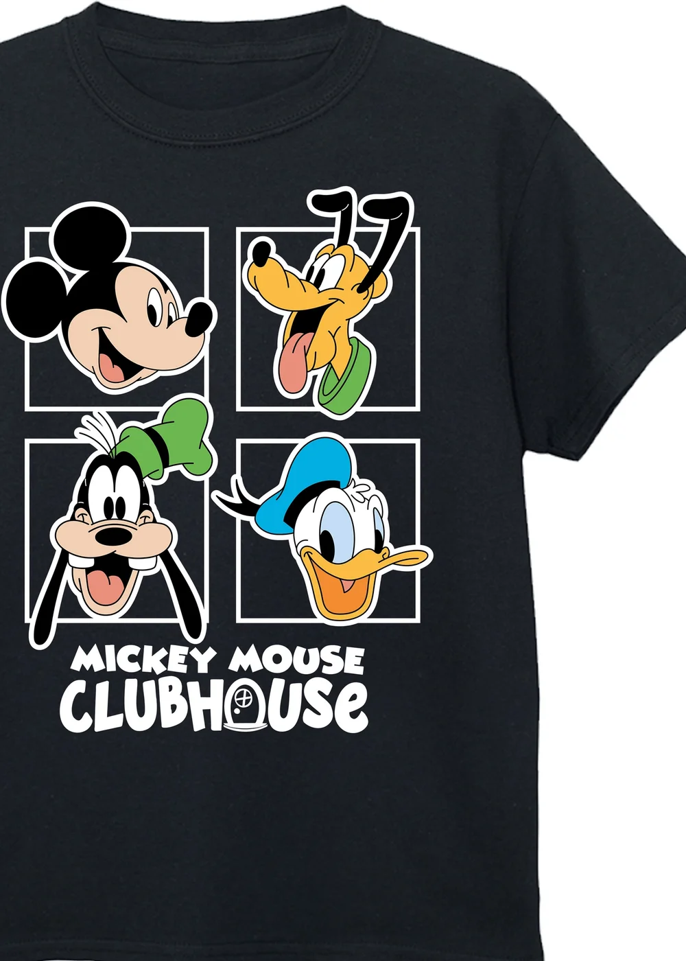 Disney Mickey Clubhouse Head Squares Kids Black Graphic T-Shirt (3-13 Years) - Age 5-6 Years Image 2