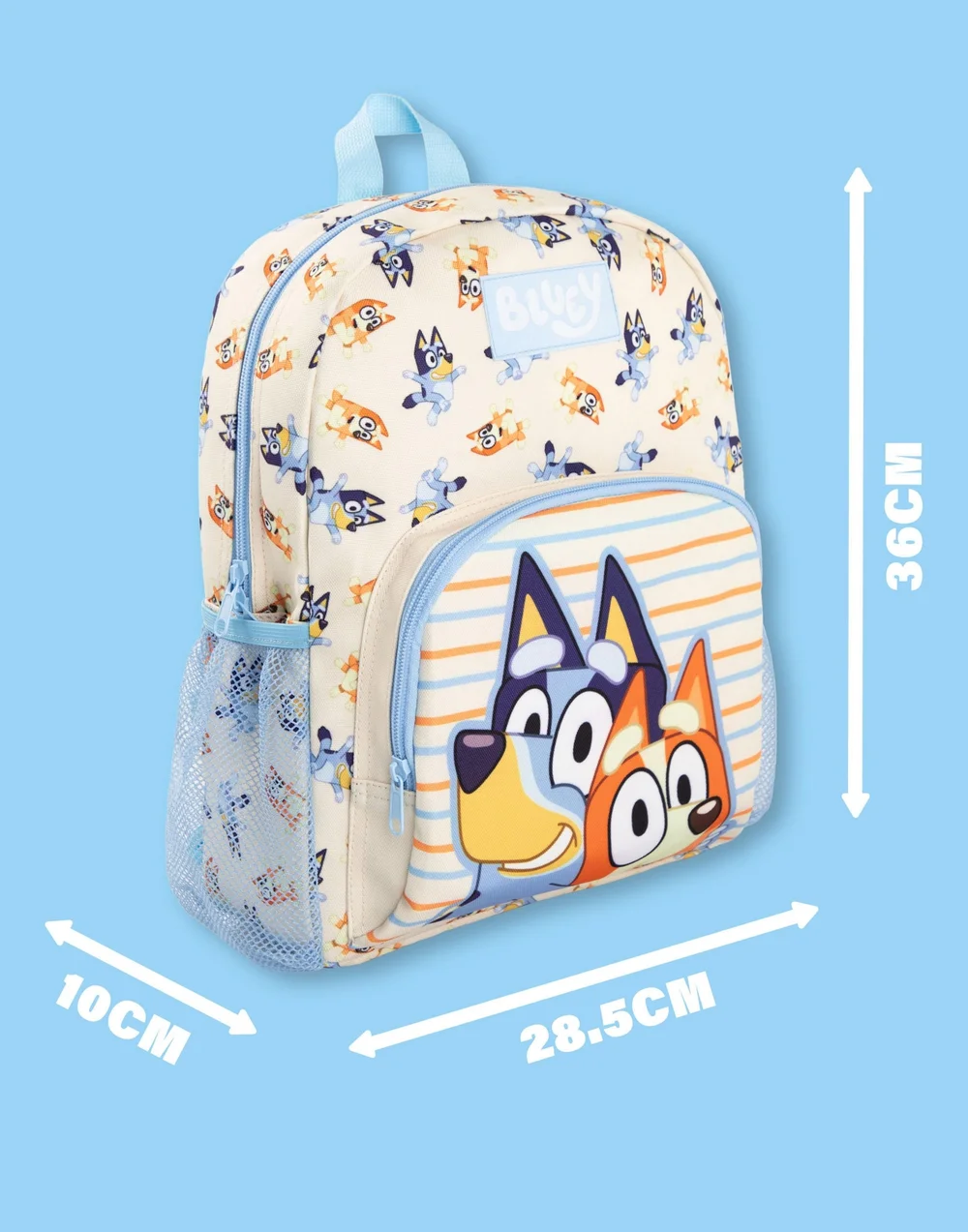 Vanilla Underground Bluey & Bingo Printed Kids Beige/Blue Backpack - One Size Image 6