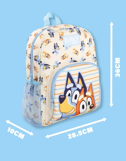 Vanilla Underground Bluey & Bingo Printed Kids Beige/Blue Backpack - One Size Image 3