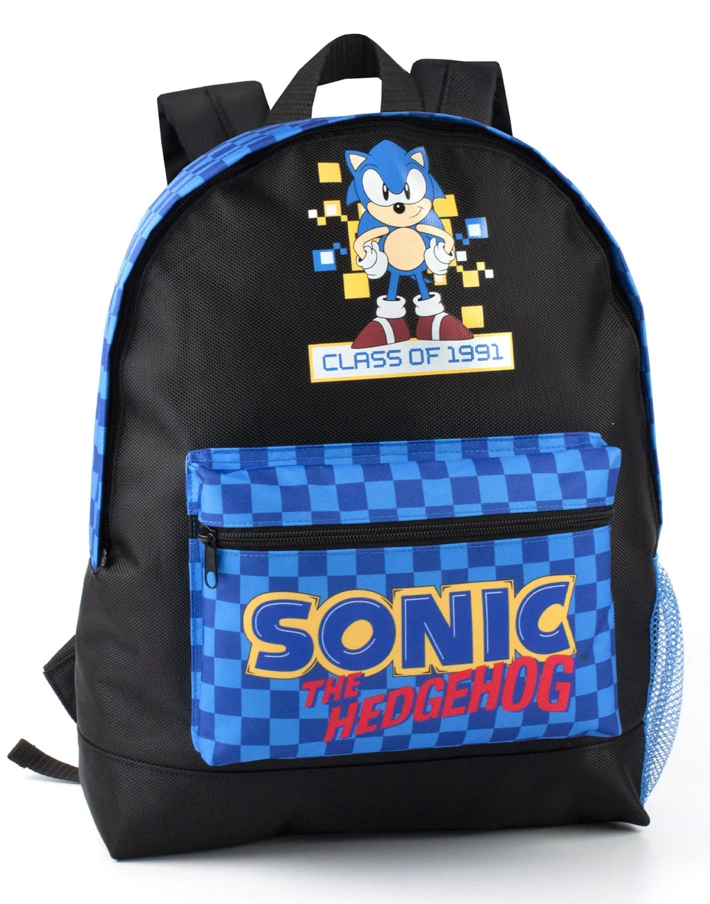 Sonic The Hedgehog Black Retro Style Gaming Backpack - One Size Image 1