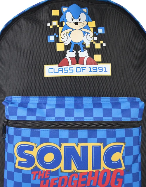 Sonic The Hedgehog Black Retro Style Gaming Backpack - One Size Image 4
