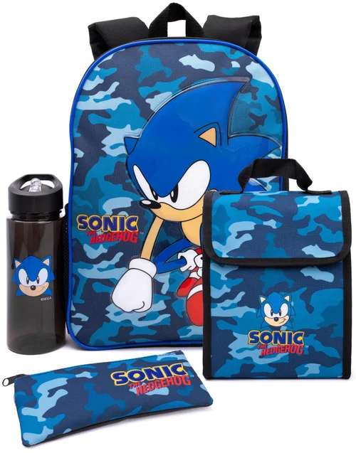 Sonic The Hedgehog 4 Piece Backpack Set - One Size Image 1