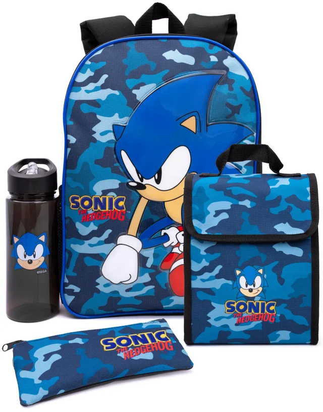 Sonic The Hedgehog 4 Piece Backpack Set