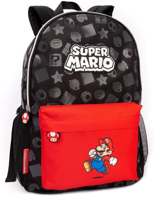 Super Mario All Over Print Black Backpack - One Size Image 1