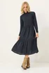 PixieGirl Petite Black Acid Wash Tiered Smock Dress - 14 Image 1