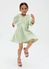 Raffya Kids Green Soipoi Ruched V-neck Dress (3-9 Years) - 3 Yrs Image 4
