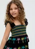 Raffya Kids Black Rose Ruffle All Over Embroidered Dress (3-9 Years) - 9 Yrs Image 3