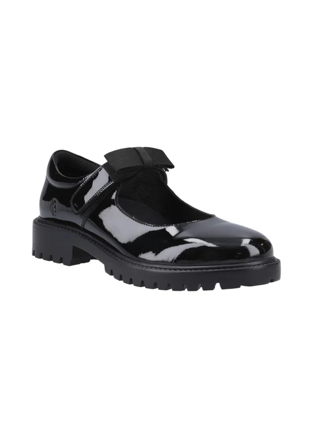 Hush Puppies Black Astrid Bow Patent Senior