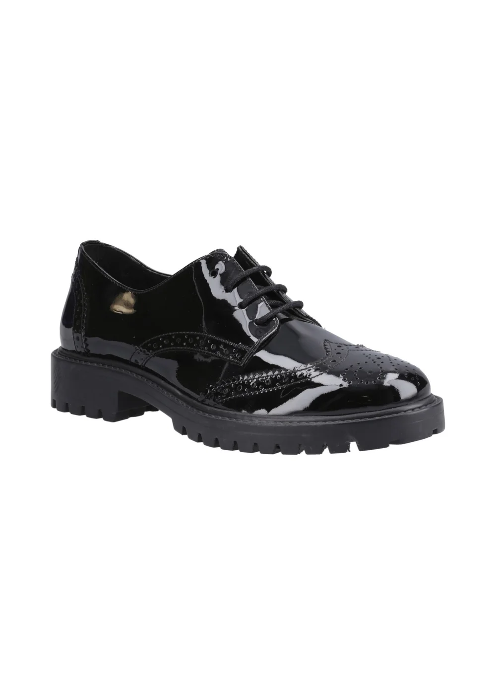 Hush Puppies Black Athena Patent Junior - 12 Infants Image 2