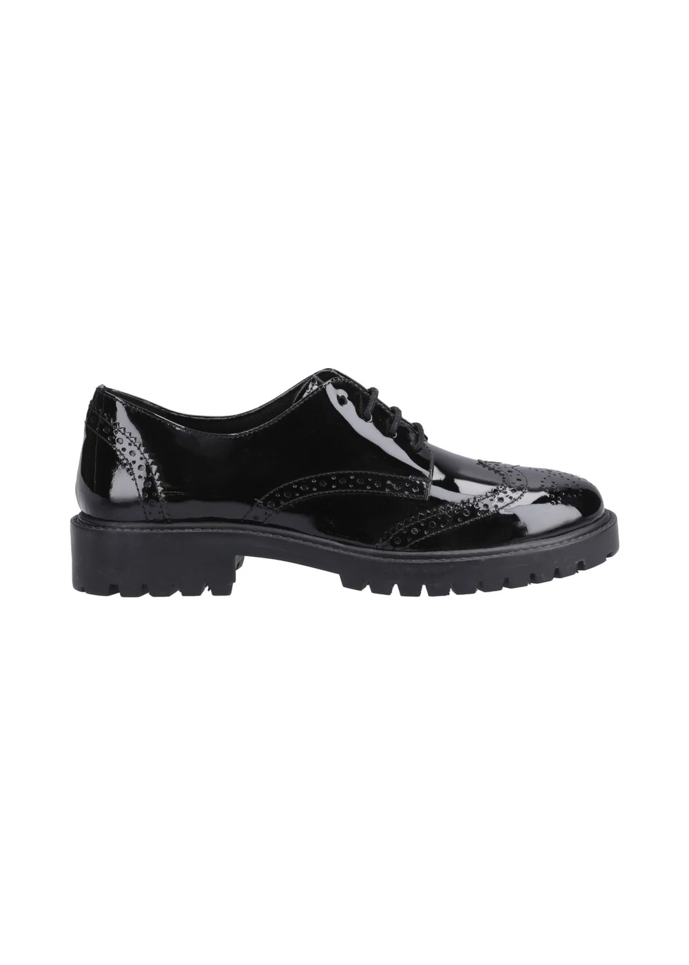 Hush Puppies Black Athena Patent Junior - 12 Infants Image 1