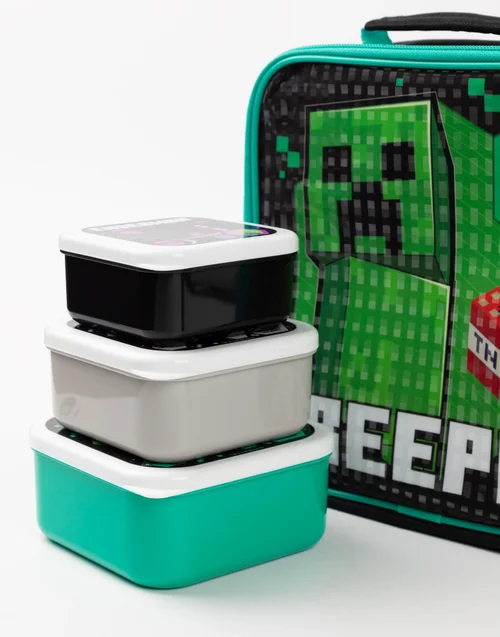 Vanilla Underground Minecraft Creeper 5 Piece Lunch Bag Set - One Size Image 4