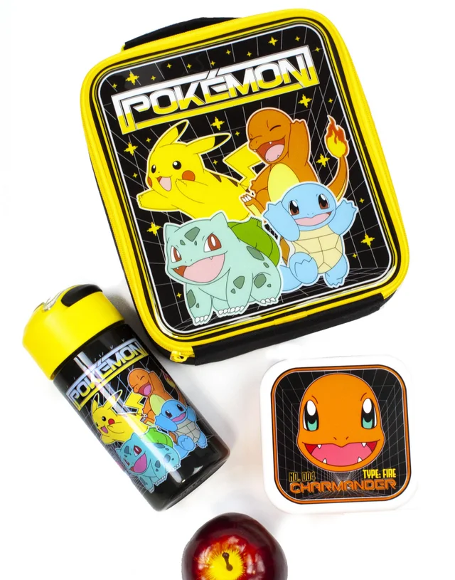 Vanilla Underground Pokemon Multi Character Kids Lunch Bag, Lunch Box and Bottle Set
