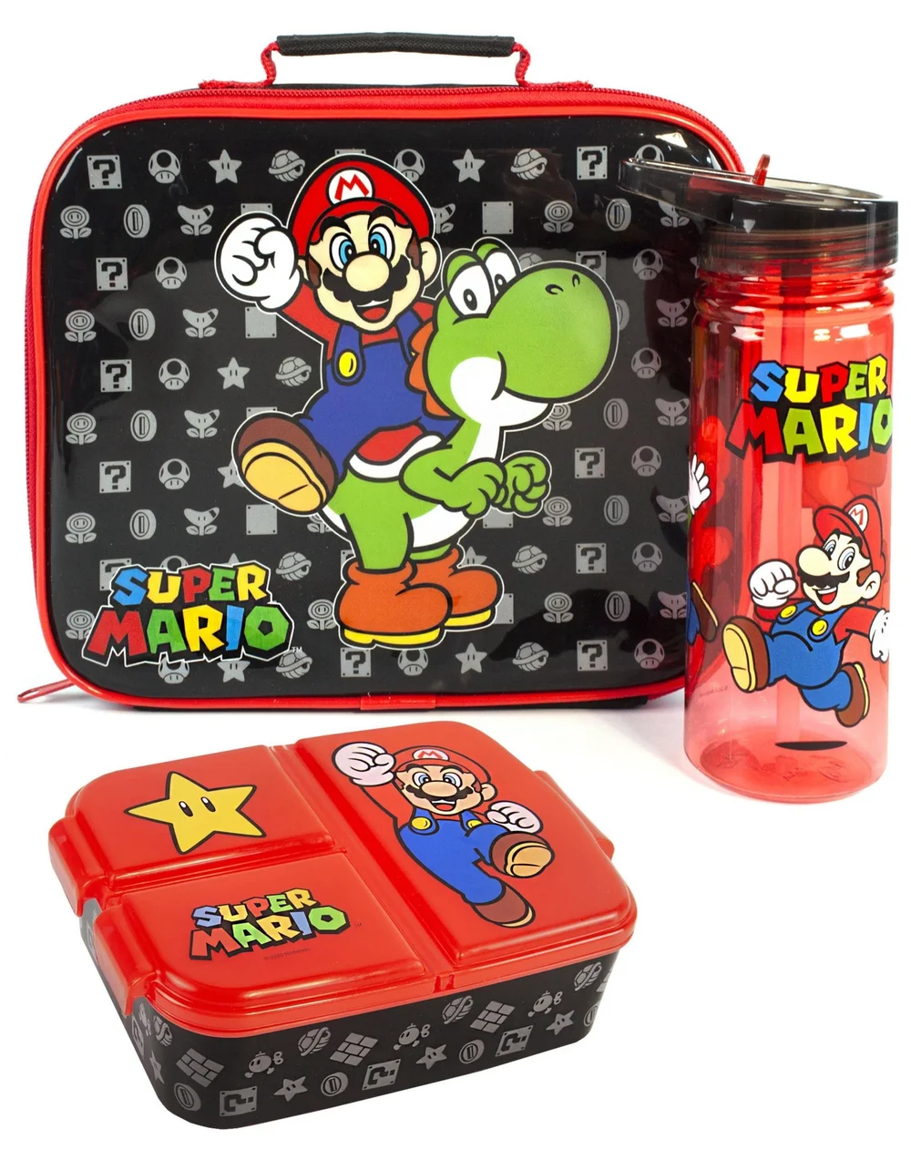Nintendo Super Mario & Yoshi Lunch Bag Set - One Size Image 1