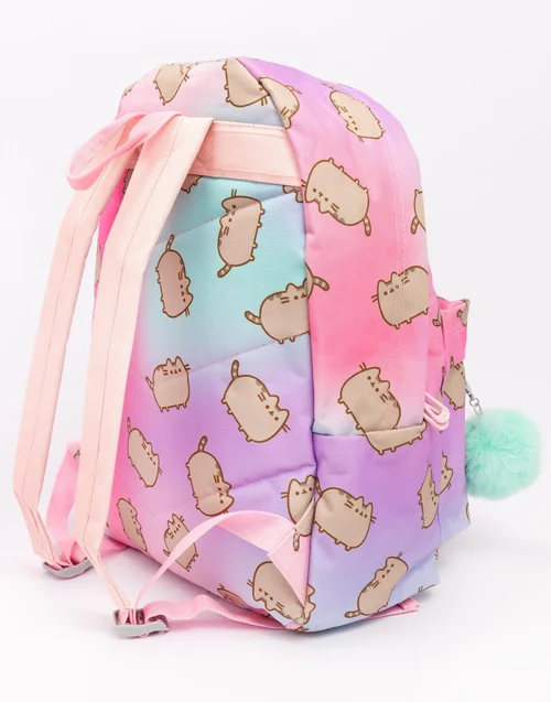 Pusheen Multi Colour Backpack with Pom Pom Keyring - One Size Image 2