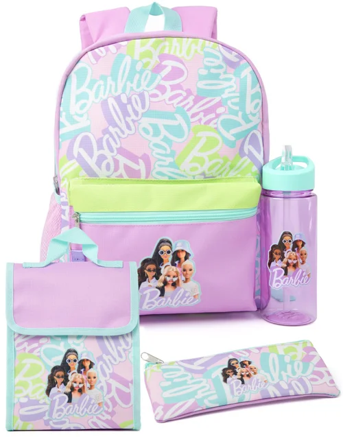 Barbie 4 Piece Purple Backpack Set - One Size Image 1