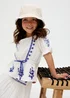 Raffya Kids White Ally Peplum Embroidered Blouse (3-9 Years) - Age 8 Years Image 3