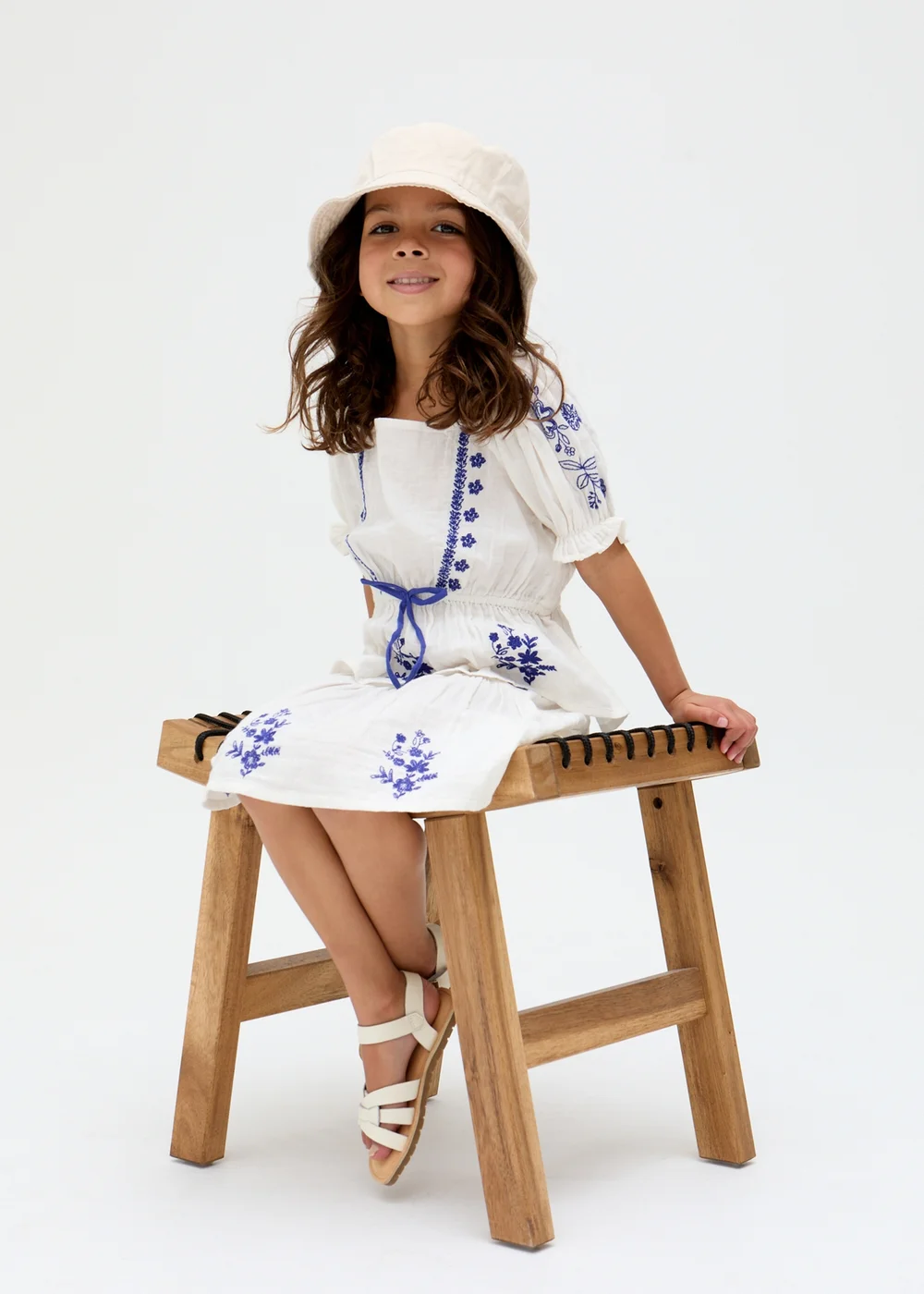 Raffya Kids White Ally Peplum Embroidered Blouse (3-9 Years) - Age 8 Years Image 1