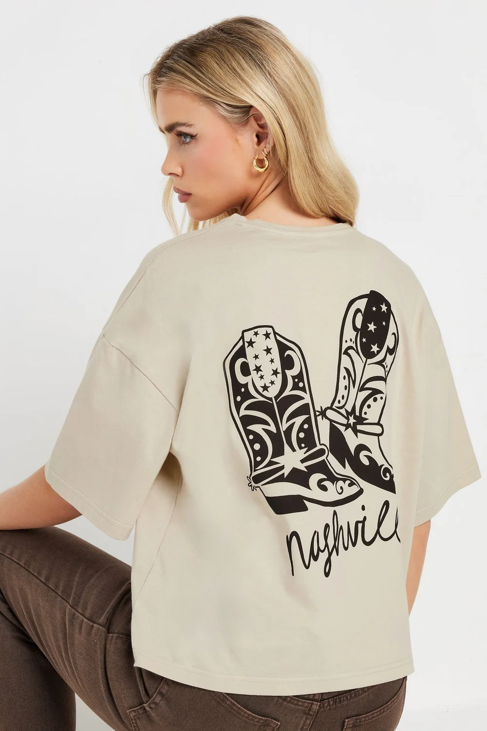 Pixiegirl Natural Brown Nashville Back Graphic T-Shirt - Size 12 Image 2