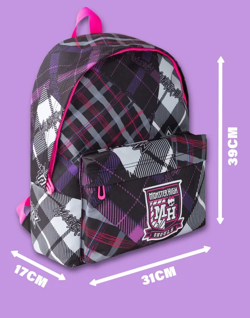 Vanilla Underground Monster High Ghouls Tartan Black Backpack - One Size Image 3