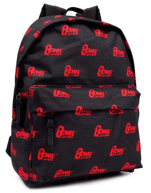 David Bowie Red Logo Black Backpack - One Size Image 1