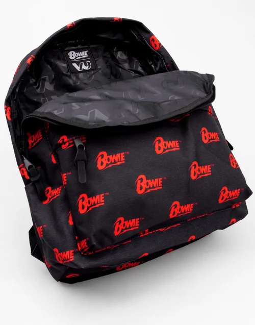 David Bowie Red Logo Black Backpack - One Size Image 4