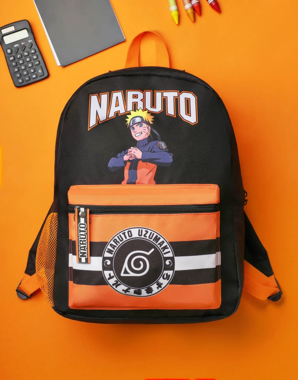 Vanilla Underground Naruto Shippuden Front Printed Black Backpack - One Size Image 1