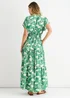 Gini London Green Floral Elastic Waist Maxi Dress - Size 8 Image 2