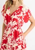 Gini London Red Floral Elastic Waist Maxi Dress - 12 Image 3
