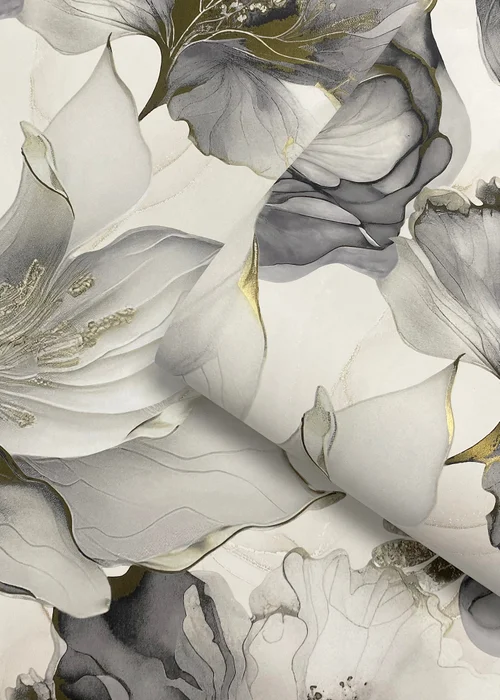 Muriva Elysian Floral Black & Gold Wallpaper - One Size Image 4