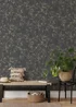 Darcy James Japandi Leaf Charcoal & Gold Wallpaper - One Size Image 5